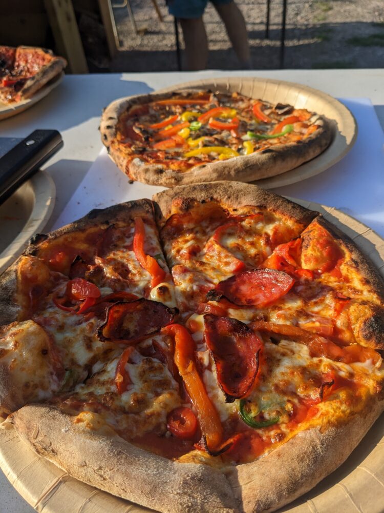 Wood-fired pizza @ Wytch Wood Camping Somerset Spanish Fire Special Pizza