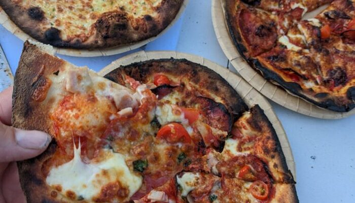 Woodfired pizza at Wytch Wood Camping