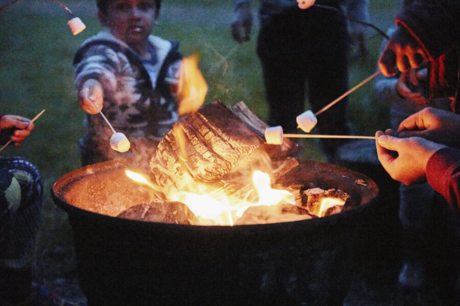 Fire is fundamental to the camping experience at Wytch Wood.