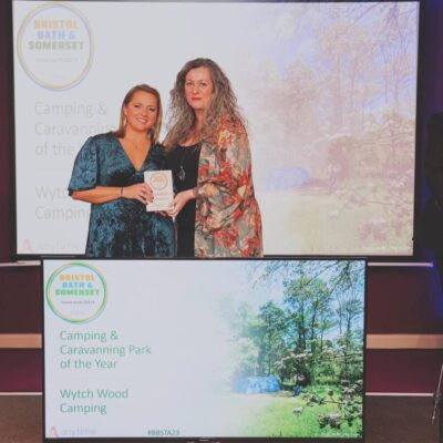 Wytch Wood Camping wins two awards at the Bristol, Bath and Somerset Tourism Awards.