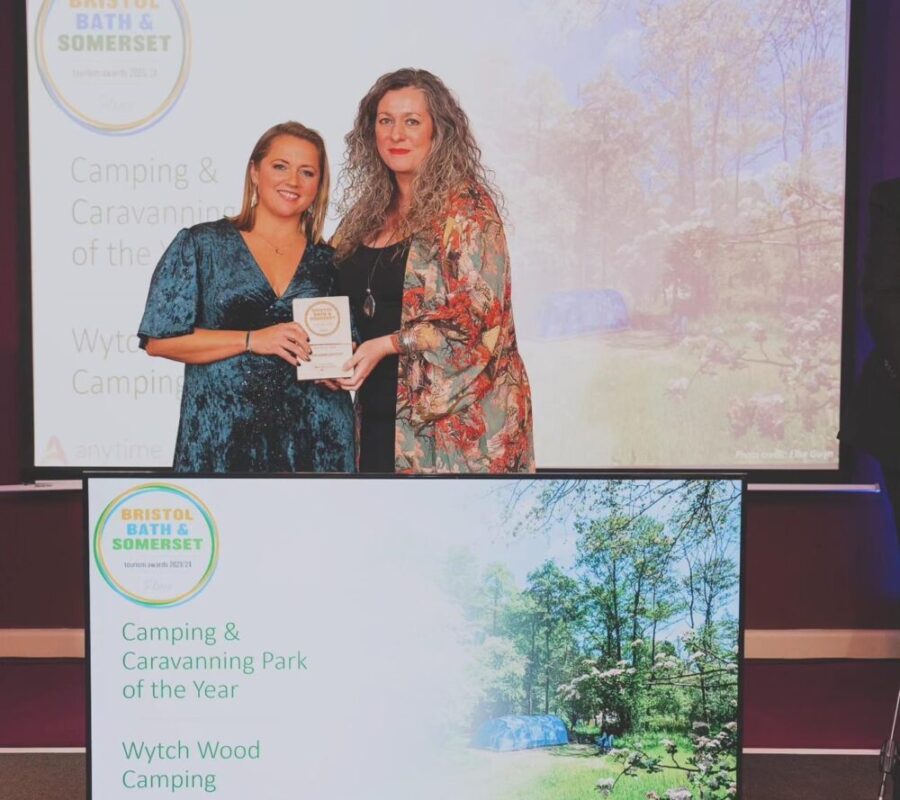 Wytch Wood Camping wins two awards at the Bristol, Bath and Somerset Tourism Awards.