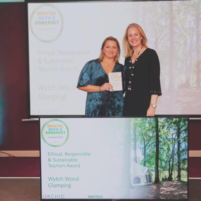 Wytch Wood Camping wins two awards at the Bristol, Bath and Somerset Tourism Awards.