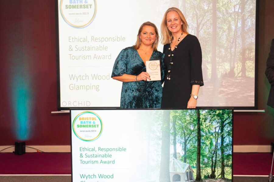 Wytch Wood Camping wins two awards at the Bristol, Bath and Somerset Tourism Awards.