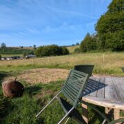Pitch 14 – Forester’s Gate table | Wytch Wood Camping & Glamping | Somerset