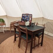 Birdsong Dining Table and welcome pack | Wytch Wood Camping and Glamping | Somerset