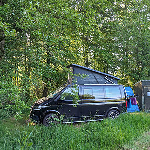 Pitch 7 - Toby's Double with camper | Wytch Wood Camping & Glamping