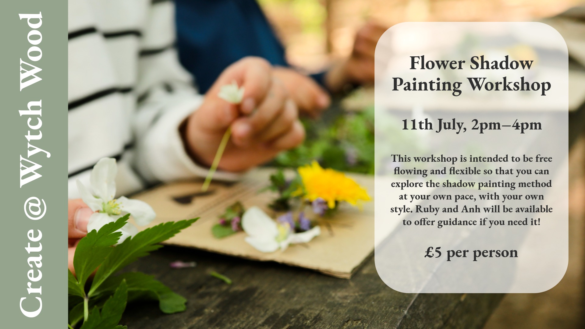 Flower Shadow Painting Workshop | Wytch Wood Camping & Glamping | Somerset