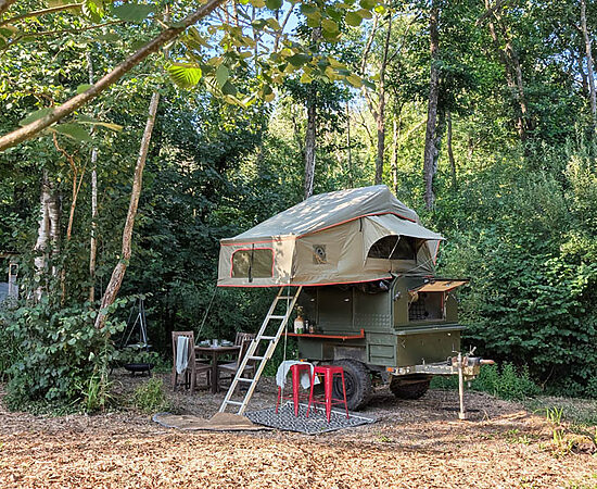 Tree Tops Woodland Rooftop Tent | Wytch Wood Camping & Glamping | Somerset